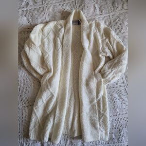 Cream Balloon Sleeve Cardigan